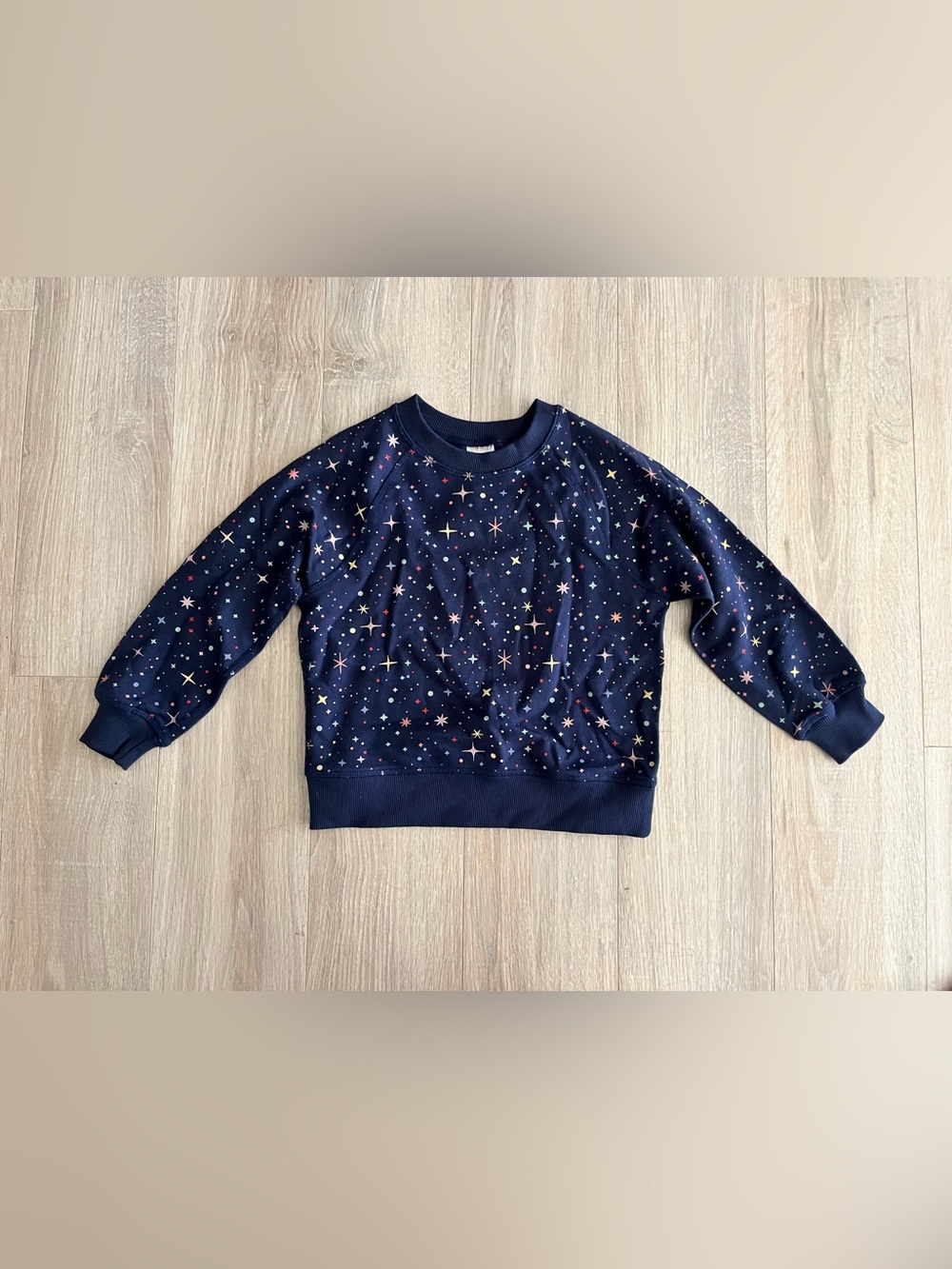 Hanna Andersson Girl’s French Terry Sweatshirt Navy Star Burst - Size 5